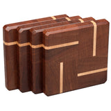 Mahogany & Maple Wood Coasters End Grain Set of 4