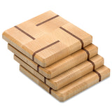 Maple & Lace Wood Coasters End Grain Set of 4 with Base