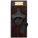 Wenge Wood Edge Grain Wall Mounted Cast Iron Bottle Opener