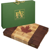 Leaf Cutting Board Canada Flag Mahogany, Maple, Epoxy Wood End Grain Handmade