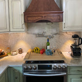 Bleached Cream Oak Wood Stove Top Cover at A & E Luxury Home