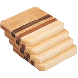 Maple, Walnut, Mahogany Wood Coasters End Grain Set of 4