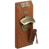 Lace Wood Edge Grain Wall Mounted Brass Bottle Opener at A & E Luxury Home