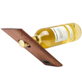 Mahogany Wood Edge Grain Self-Balancing Wine Bottle Holder & Opener at A & E Luxury Home