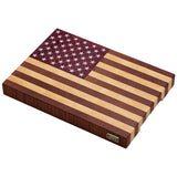 Patriot Cutting Board USA Flag Mahogany, Maple, Epoxy Wood End Grain at A & E Luxury Home