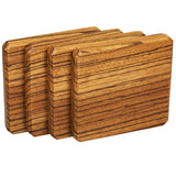 Tiger Wood Coasters Edge Grain Set of 4 with Base