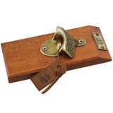 Lace Wood Edge Grain Wall Mounted Brass Bottle Opener at A & E Luxury Home