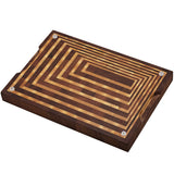 Spiral Cutting Board Mahogany & Maple Wood End Grain Handmade