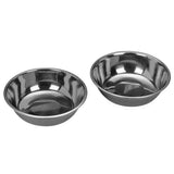 Dog Feeder Bowls Silver Large 8.5" Set of 2